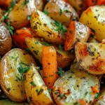 Garlic Herb Roasted Potatoes, Carrots, and Zucchini