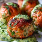 Salmon Balls with Creamy Avocado Sauce