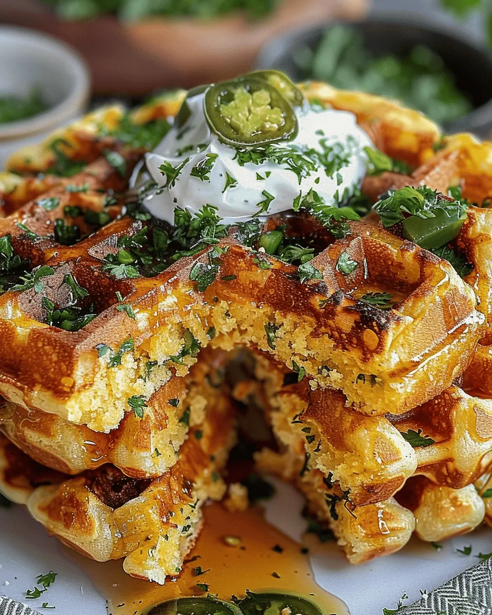 Cheddar Jalapeño Cornbread Waffles: The Best Savory Breakfast Delight