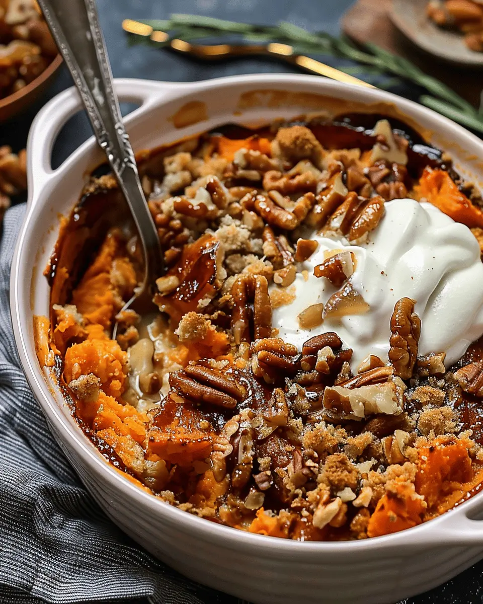 Southern Maple Sweet Potato Casserole with Turkey Bacon Delight