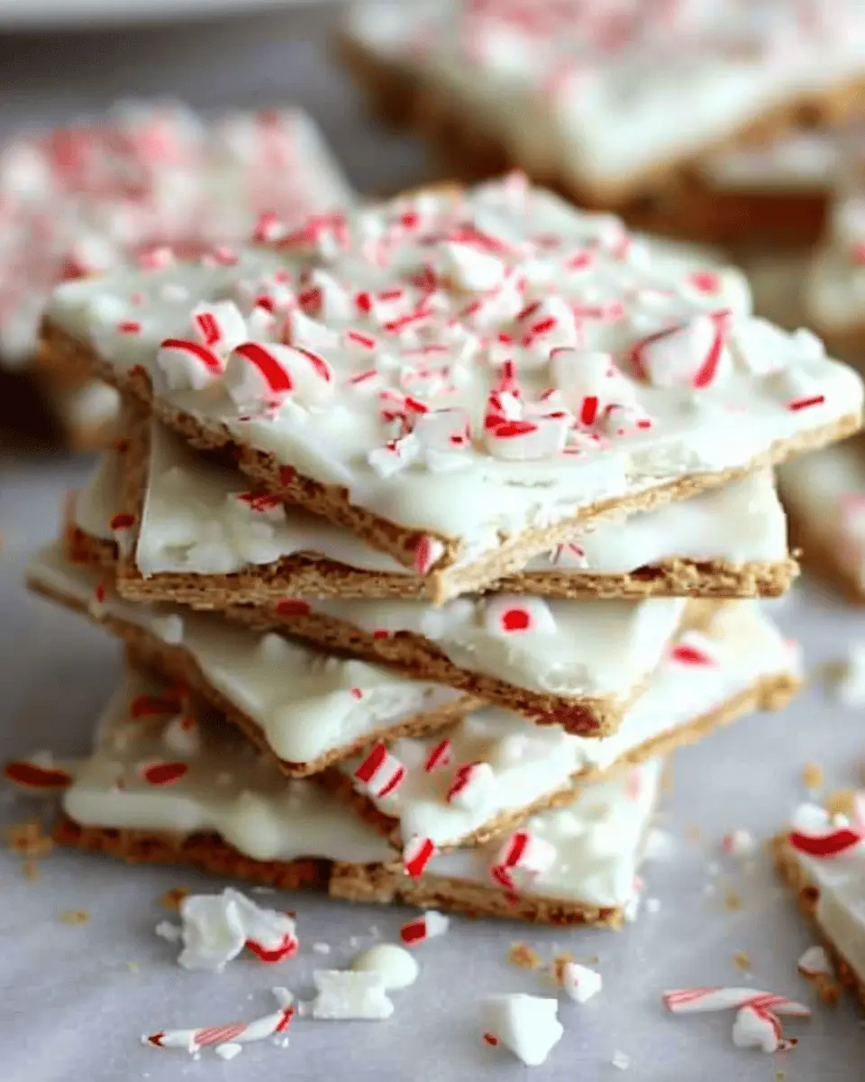 Peppermint Crunch White Chocolate Covered Graham Crackers Delight
