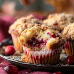 Leftover Cranberry Sauce Coffee Cake Muffins