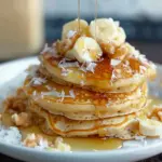Toasted Coconut Macadamia Pancakes with Coconut Syrup