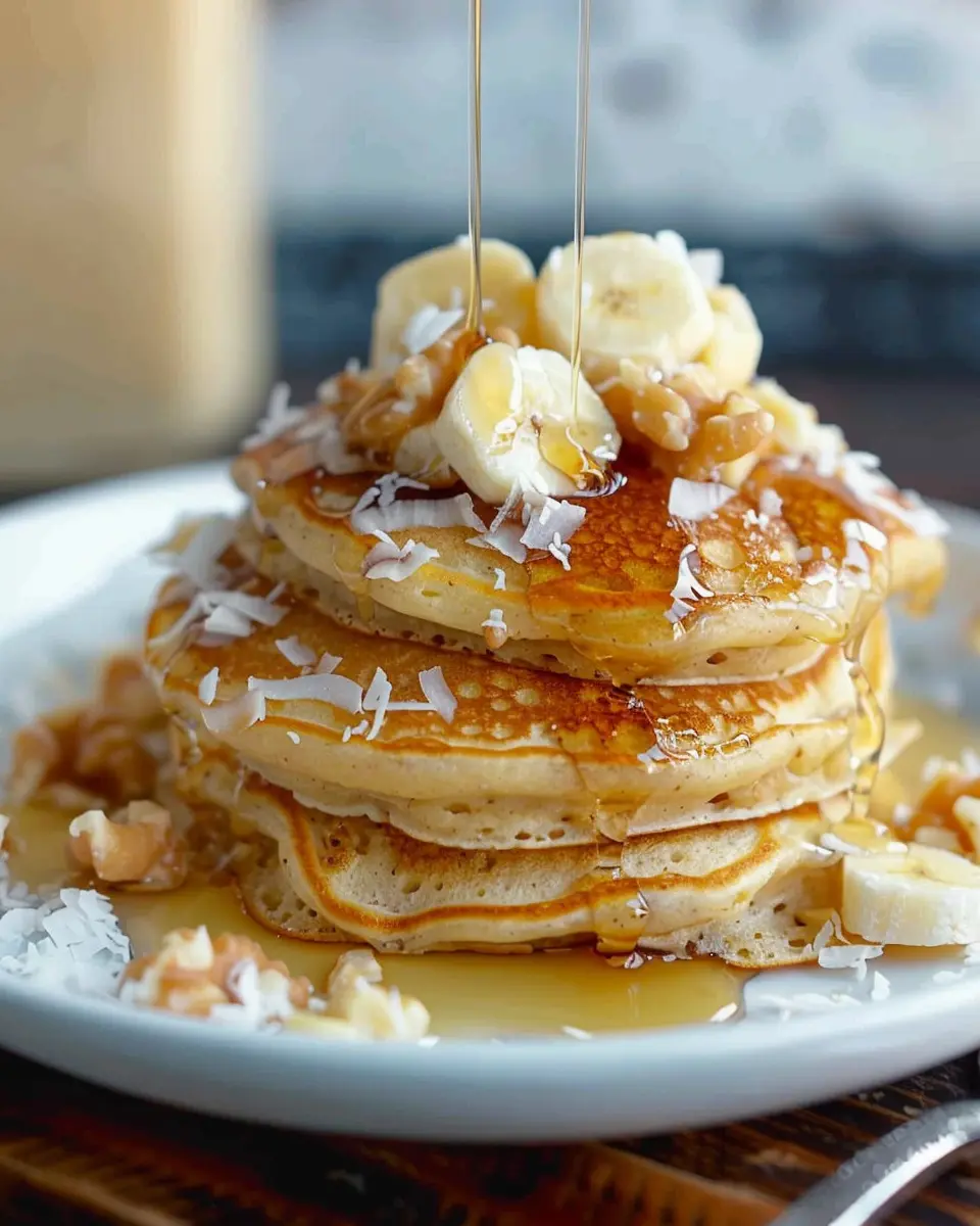 Toasted Coconut Macadamia Pancakes: Indulgent Treat with Coconut Syrup
