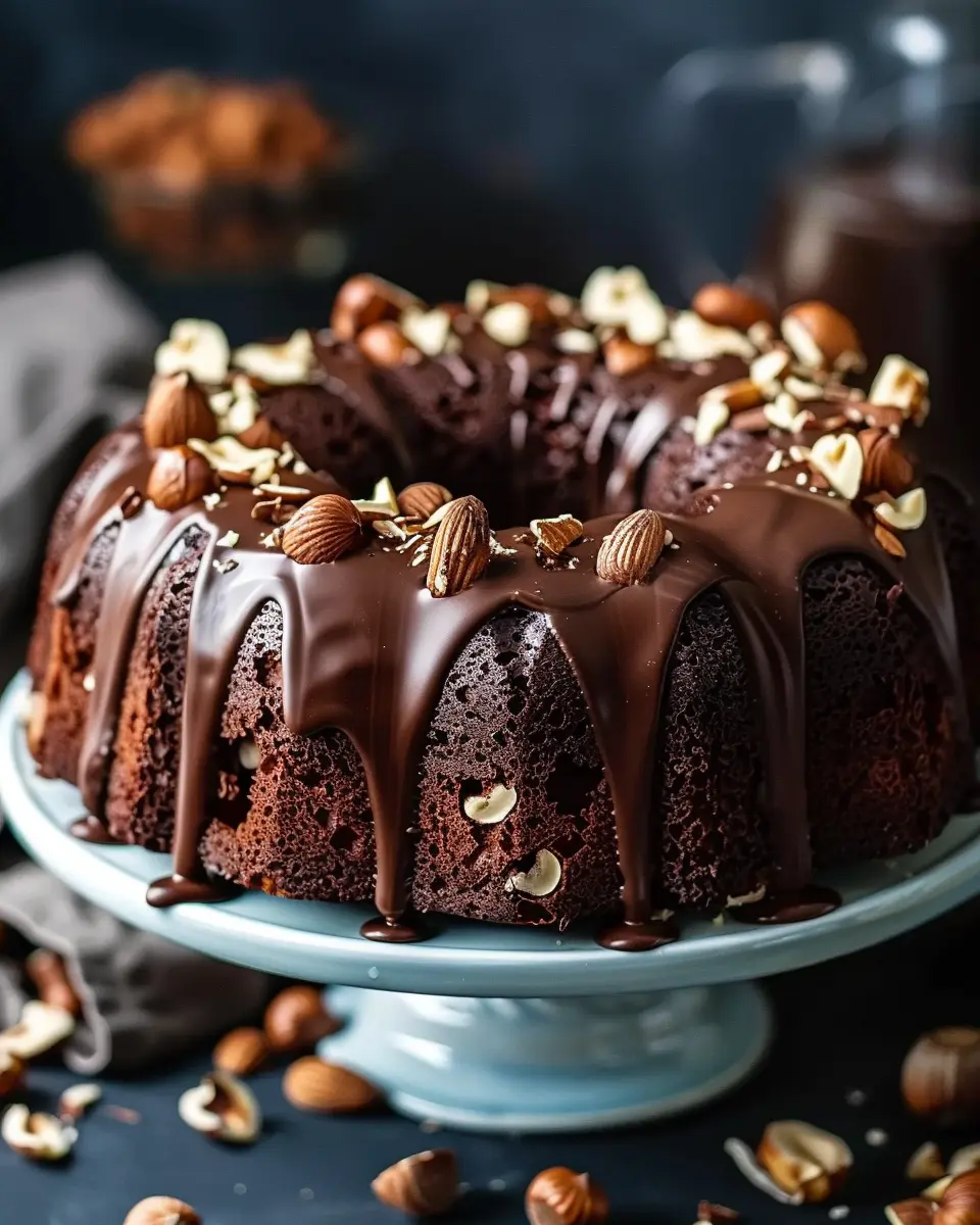 Hazelnut Bundt Cake: Indulgent Espresso & Chocolate Glaze Delight