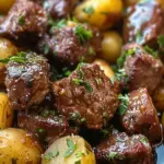 Garlic Butter Beef Bites with Potatoes
