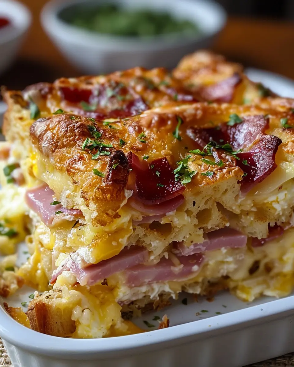 Monte Cristo Breakfast Casserole: Indulgent Turkey Bacon Delight