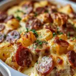 Kielbasa Sausage Cheesy Potato Casserole