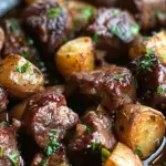 Garlic Butter Beef Bites with Potatoes
