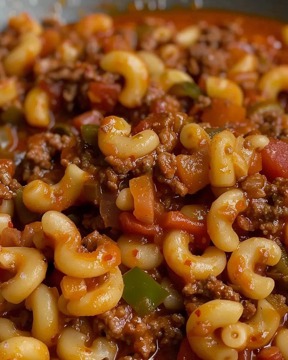 Nostalgic American Goulash: A Comforting Family Favorite with Turkey Bacon