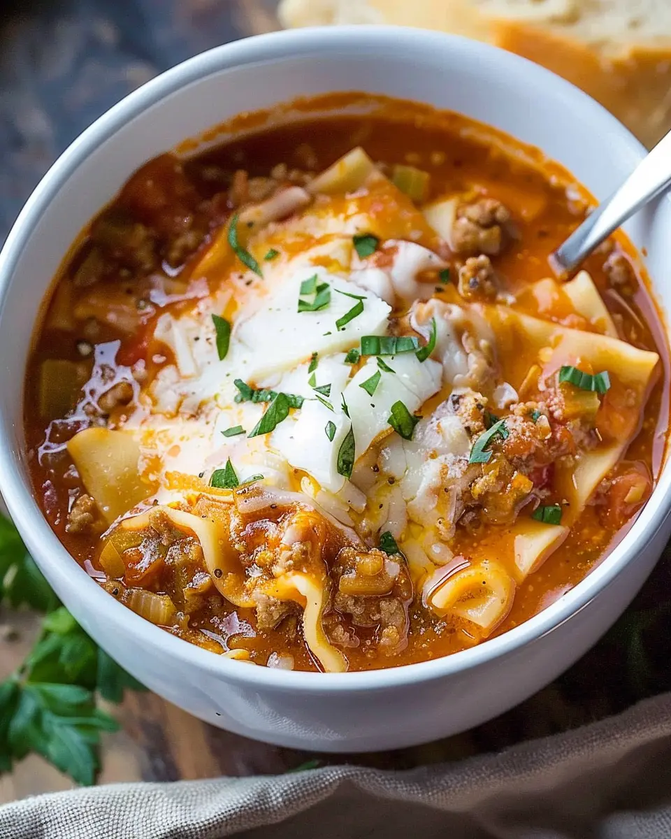 Lasagna Soup Recipe: Easy Comfort Food with Turkey Bacon and Chicken Ham