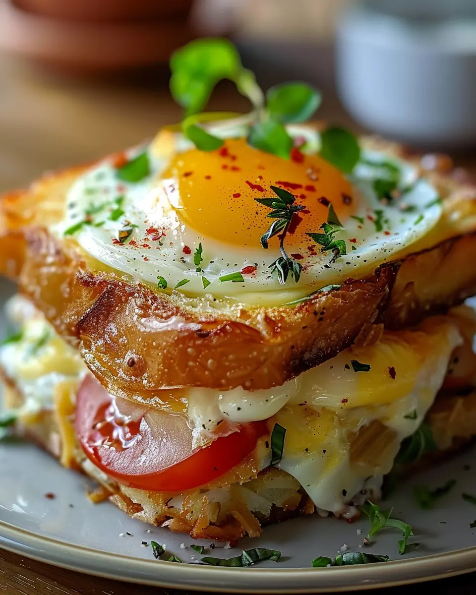 Easy Eggs Napoleon Brunch: Indulgent Twist with Turkey Bacon and Chicken Ham