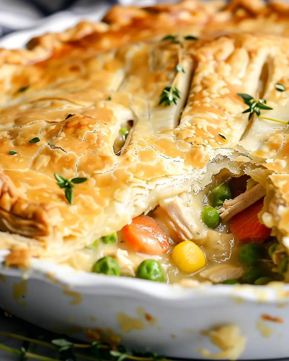 Homemade Easy Chicken Pot Pie Recipe with Turkey Bacon Twist