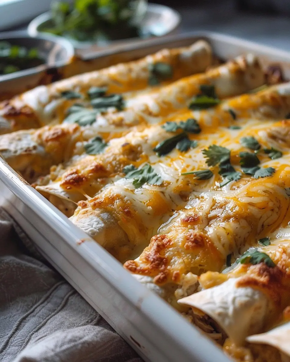 38g Protein Chicken Enchiladas with Dreamy White Sauce Delight