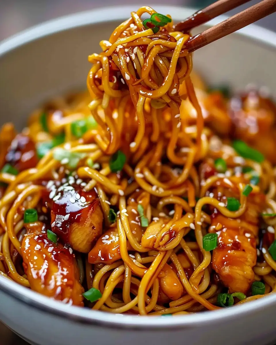 Sticky Garlic Chicken Noodles Recipe: Easy Comfort Food Delight