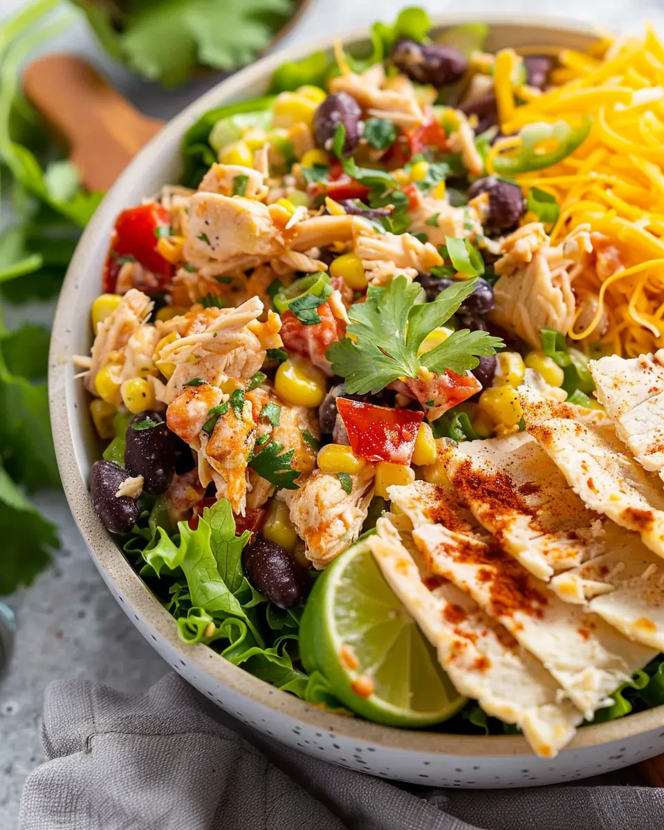 High Protein Southwest Chicken Salad with Turkey Bacon Delight