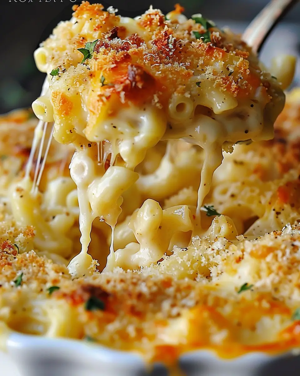 The Best Homemade Baked Mac and Cheese with Turkey Bacon Delight