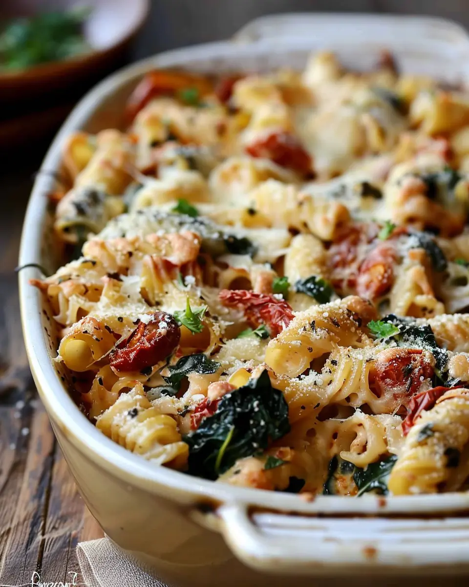 Baked Boursin Cheese Pasta: Indulgent Dish with Spinach &amp; Sundried Tomatoes