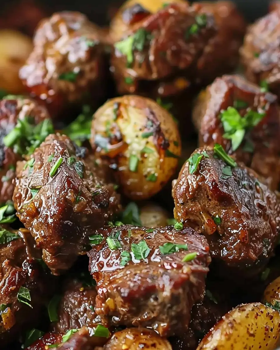 High Protein Slow Cooker Garlic Butter Beef Bites for Easy Meals