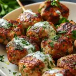 Chicken Kofta Garlic Yogurt Sauce