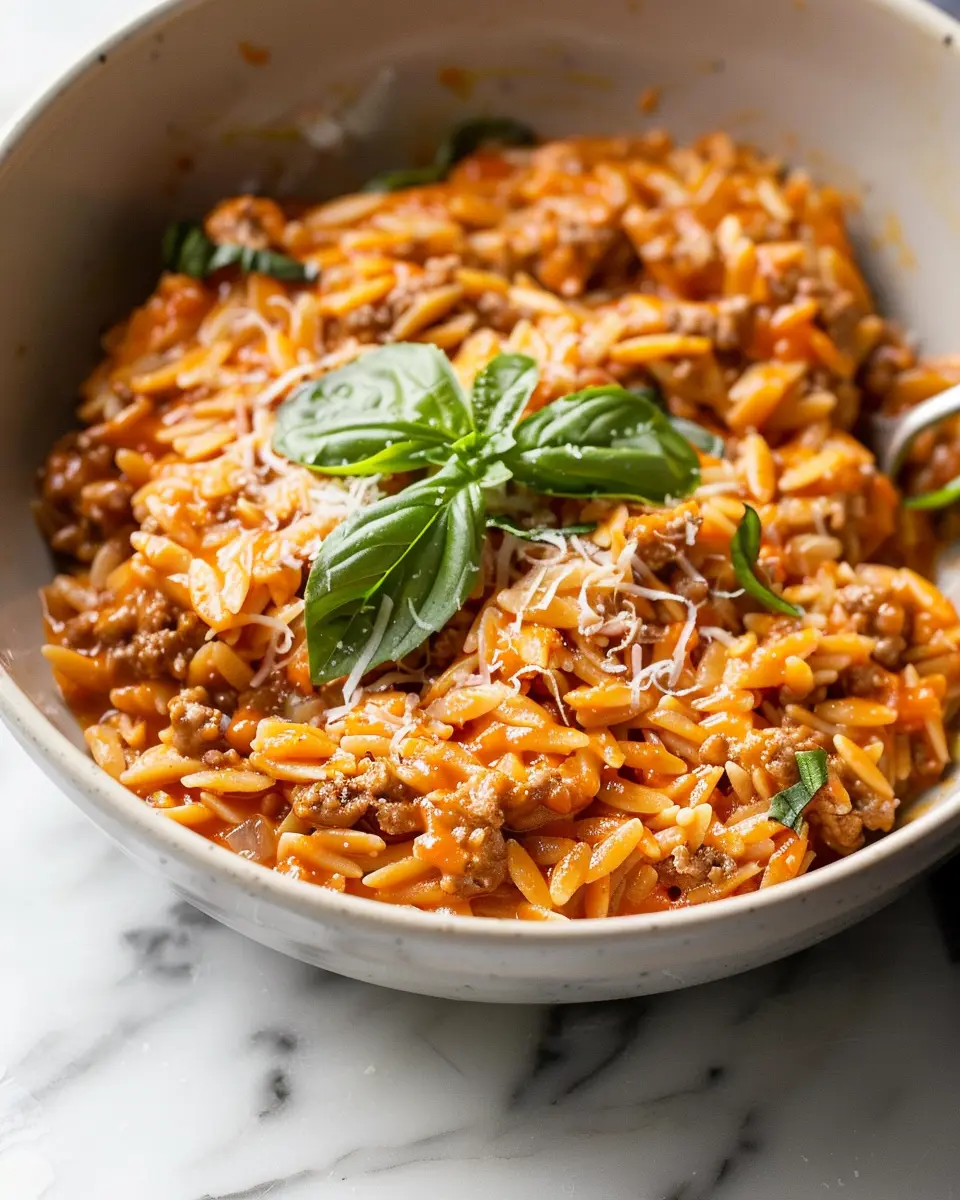 Creamy Tomato Ground Beef Orzo: A Cozy, Indulgent Delight