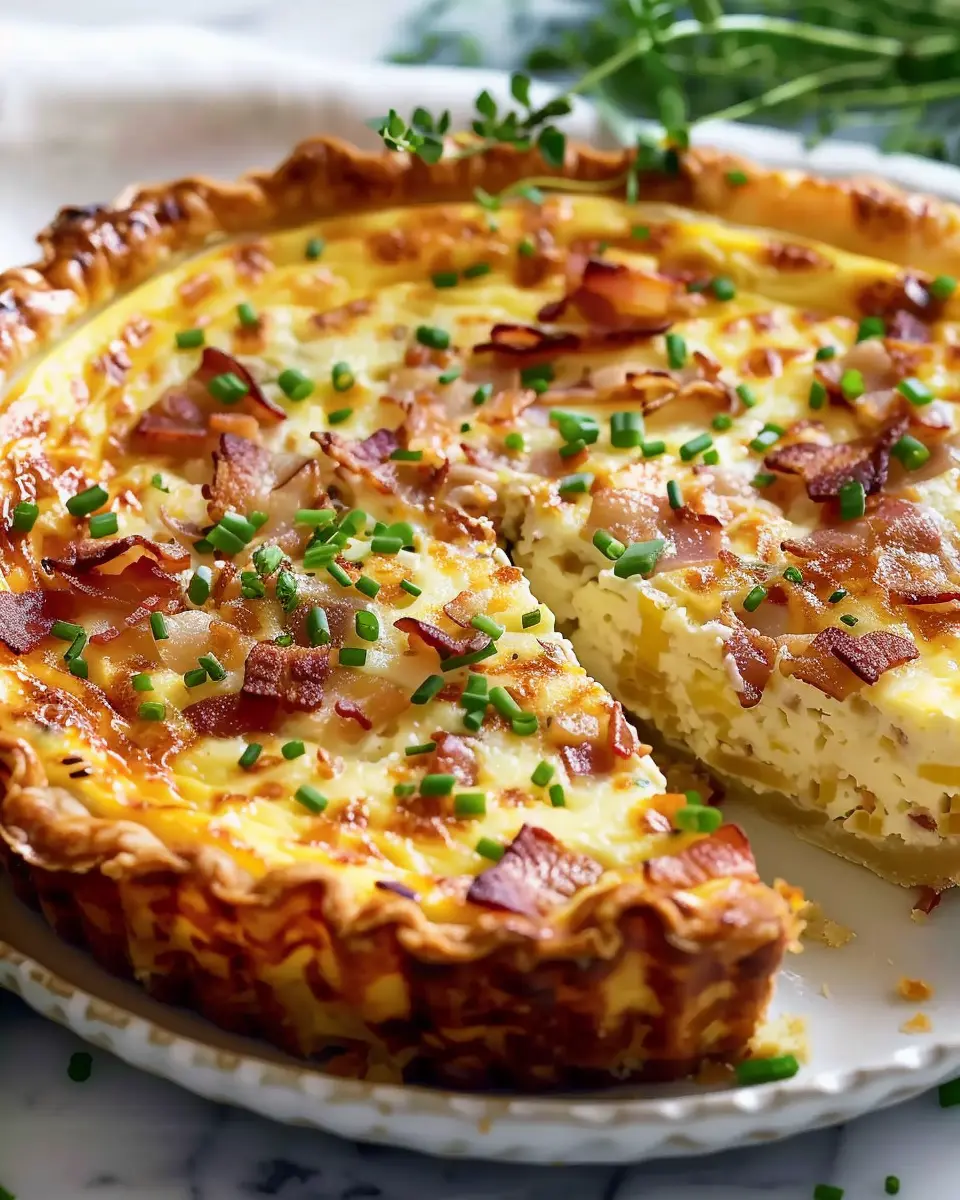Hash Brown Turkey Bacon Cheddar Quiche: An Easy Comfort Dish