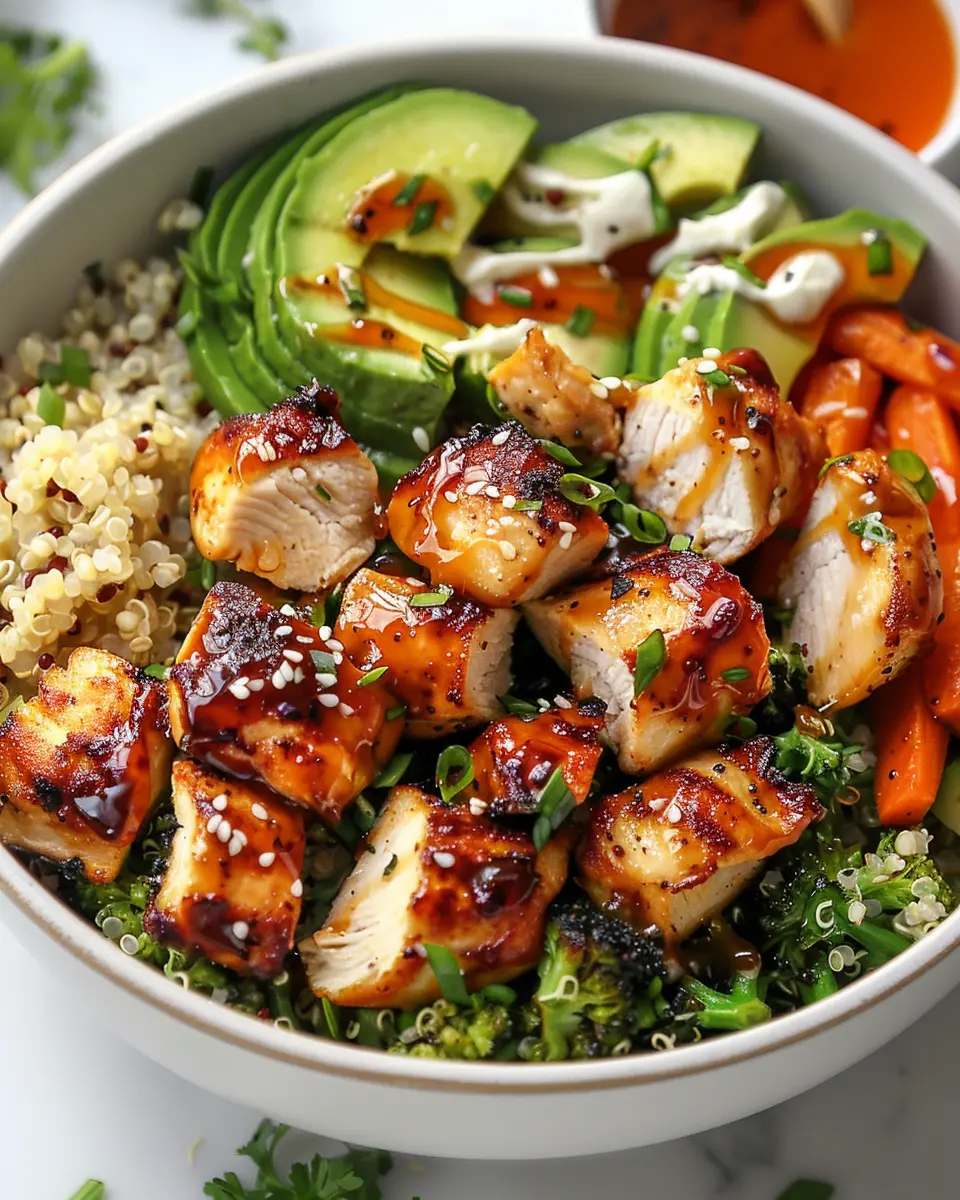 Hot Honey Chicken Quinoa Bowl: A Spicy & Satisfying Delight